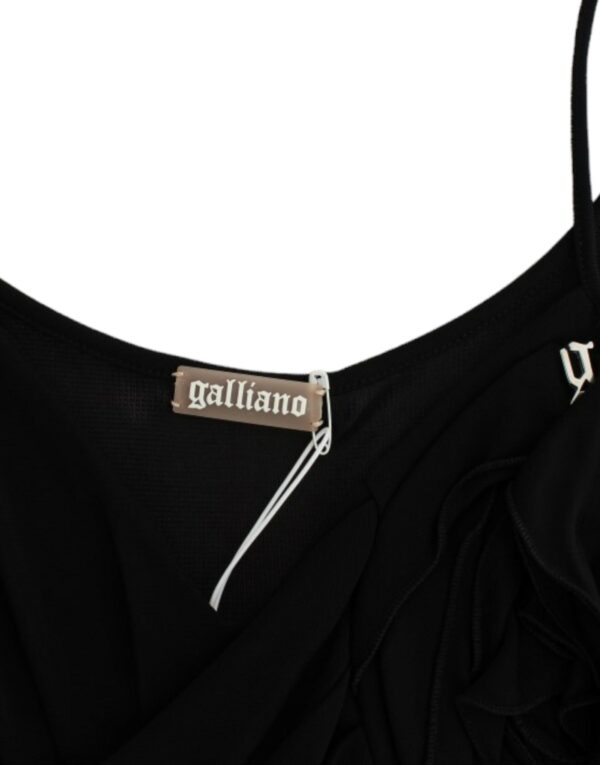 ⁦John Galliano Elegant Black Jersey Knee-Length Dress⁩ – תמונה ⁦6⁩