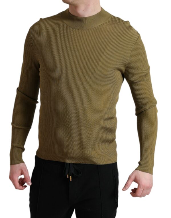 ⁦Dolce & Gabbana Army Green Viscose Crew Neck Sweater⁩ – תמונה ⁦2⁩