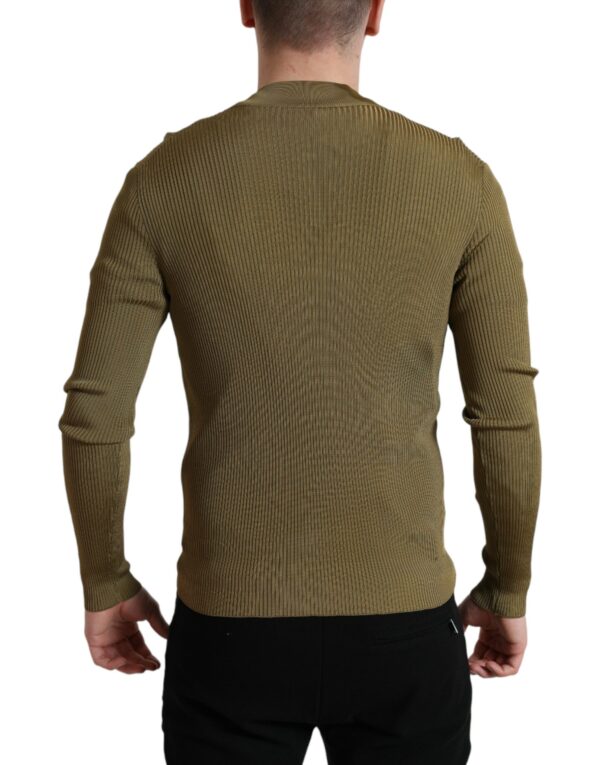 ⁦Dolce & Gabbana Army Green Viscose Crew Neck Sweater⁩ – תמונה ⁦3⁩