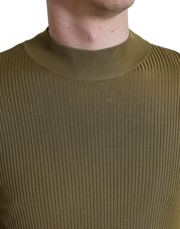 ⁦Dolce & Gabbana Army Green Viscose Crew Neck Sweater⁩ – תמונה ⁦4⁩
