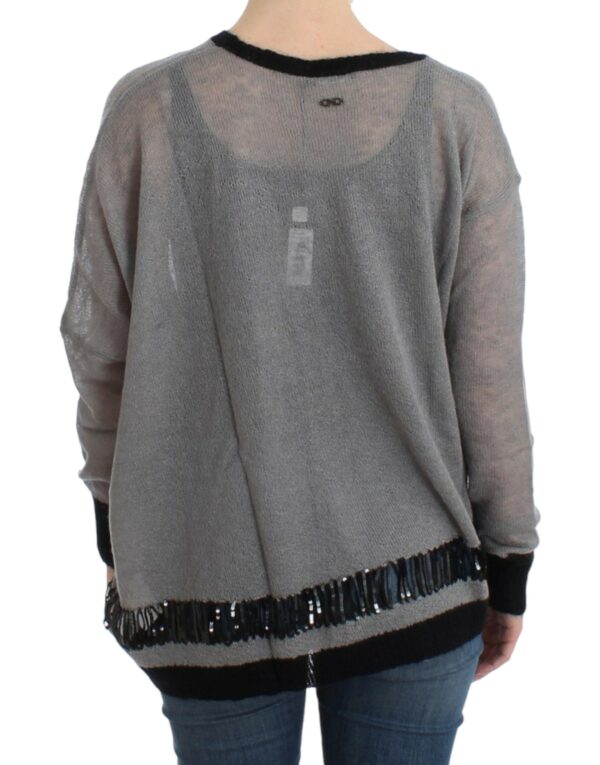 ⁦Costume National Chic Asymmetric Embellished Knit Sweater⁩ – תמונה ⁦3⁩