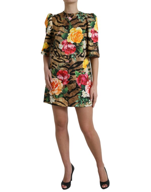 ⁦Dolce & Gabbana Animal & Floral Print Mini Shift Dress⁩ – תמונה ⁦2⁩