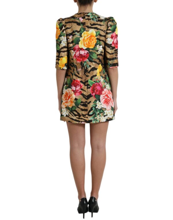 ⁦Dolce & Gabbana Animal & Floral Print Mini Shift Dress⁩ – תמונה ⁦3⁩