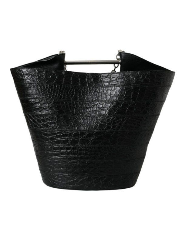 ⁦Balenciaga Elegant Black Crocodile Leather Maxi Bucket Bag⁩ – תמונה ⁦3⁩