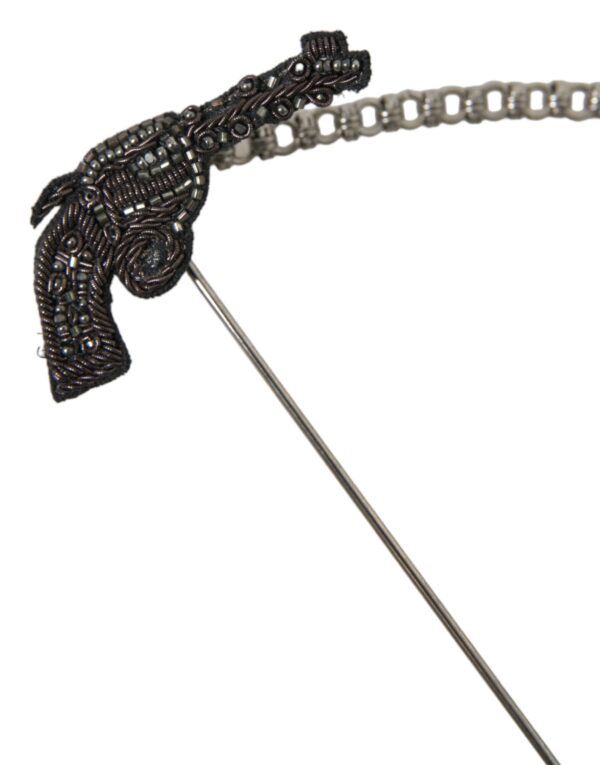 ⁦Dolce & Gabbana Brass Copper Silk Revolver Gun Men Brooch Lapel Pin⁩ – תמונה ⁦5⁩
