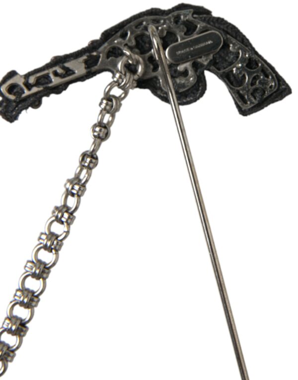 ⁦Dolce & Gabbana Brass Copper Silk Revolver Gun Men Brooch Lapel Pin⁩ – תמונה ⁦4⁩