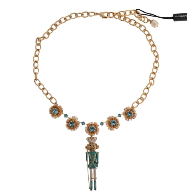 ⁦Dolce & Gabbana Elegant Gold Crystal Statement Necklace⁩ – תמונה ⁦2⁩