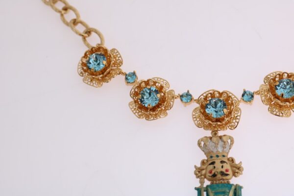 ⁦Dolce & Gabbana Elegant Gold Crystal Statement Necklace⁩ – תמונה ⁦3⁩