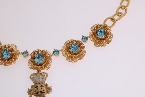 ⁦Dolce & Gabbana Elegant Gold Crystal Statement Necklace⁩ – תמונה ⁦4⁩