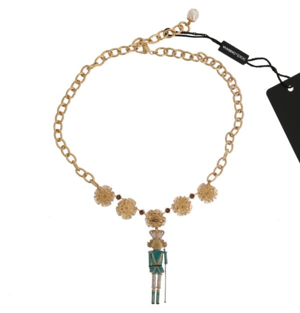 ⁦Dolce & Gabbana Elegant Gold Crystal Statement Necklace⁩ – תמונה ⁦6⁩
