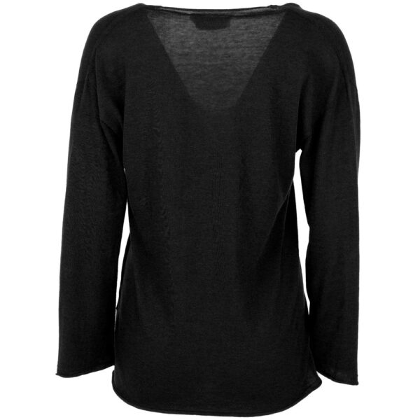⁦Alpha Studio Black Cotton Sweater⁩ – תמונה ⁦2⁩