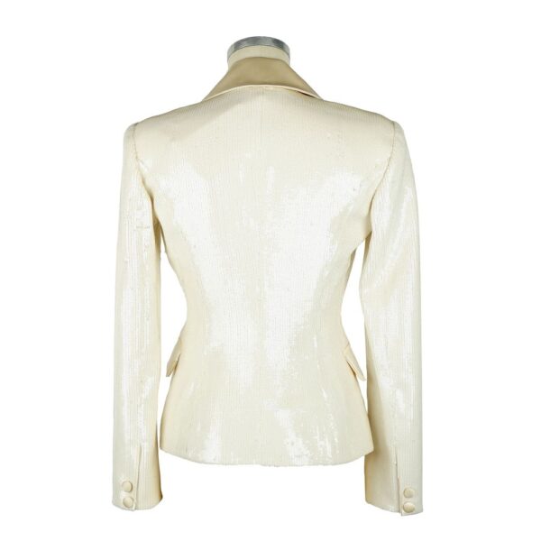 ⁦Elisabetta Franchi White Polyester Women Blazer⁩ – תמונה ⁦2⁩