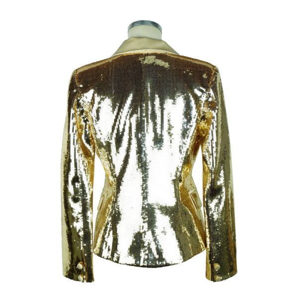 ⁦Elisabetta Franchi Chic Sequined Double-Breasted Yellow Jacket⁩ – תמונה ⁦2⁩