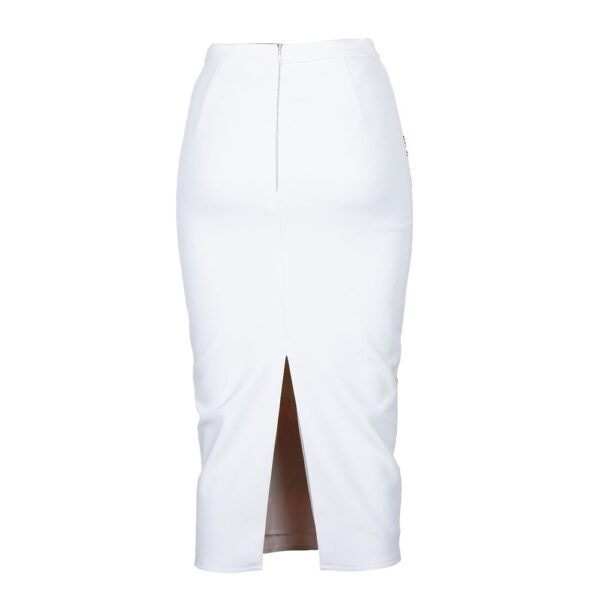 ⁦Elisabetta Franchi White Polyester Women Skirt⁩ – תמונה ⁦2⁩