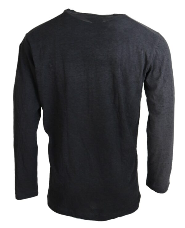 ⁦Dsquared² Black Cotton Linen Long Sleeves Pullover Sweater⁩ – תמונה ⁦3⁩