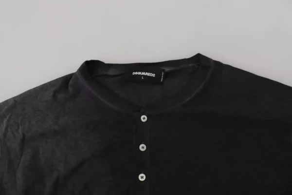 ⁦Dsquared² Black Cotton Linen Long Sleeves Pullover Sweater⁩ – תמונה ⁦4⁩