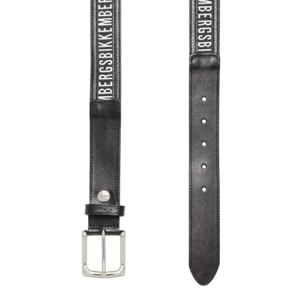 ⁦Bikkembergs Black Calfskin Men Belt⁩ – תמונה ⁦2⁩