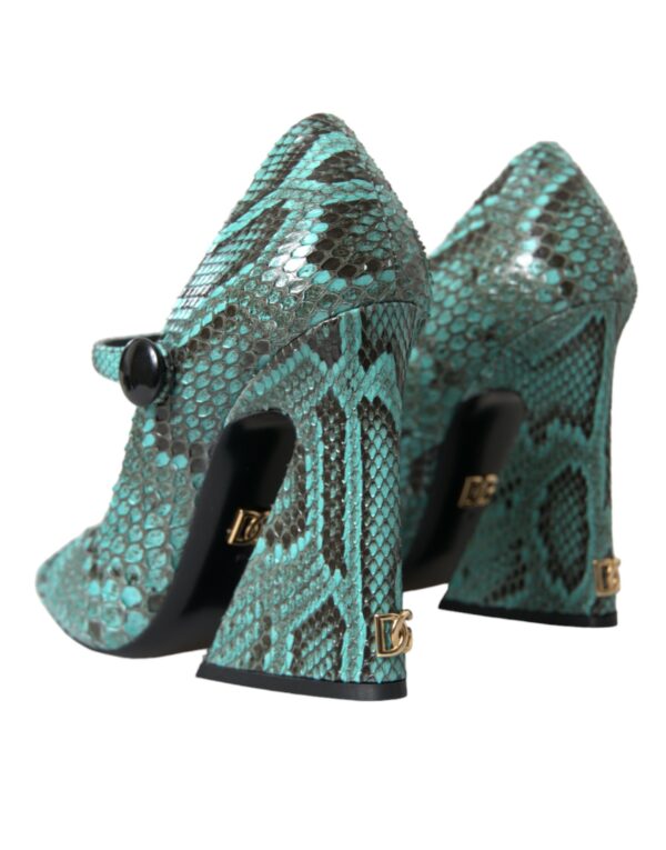 ⁦Dolce & Gabbana Aqua Python Leather Mary Jane Pumps Shoes⁩ – תמונה ⁦4⁩