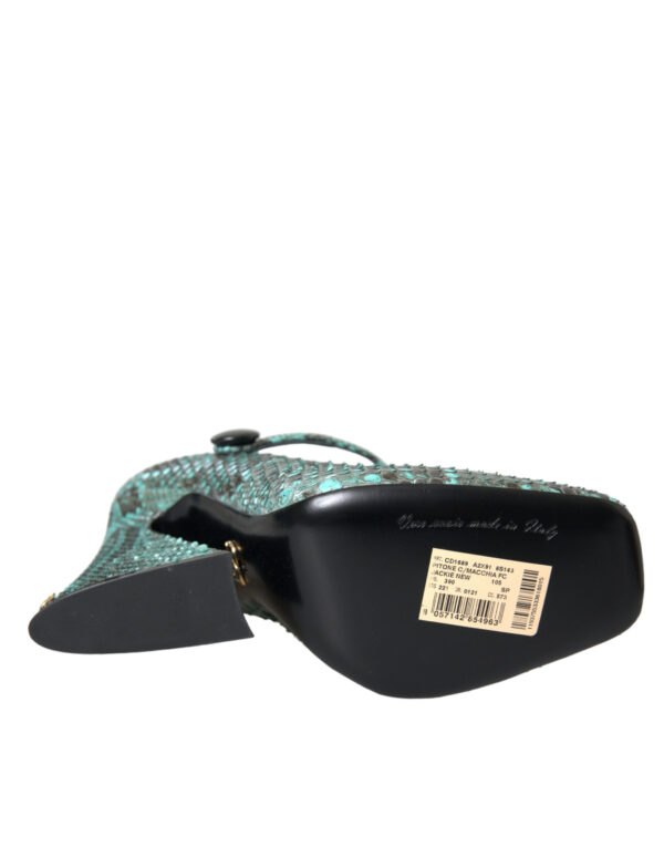 ⁦Dolce & Gabbana Aqua Python Leather Mary Jane Pumps Shoes⁩ – תמונה ⁦6⁩