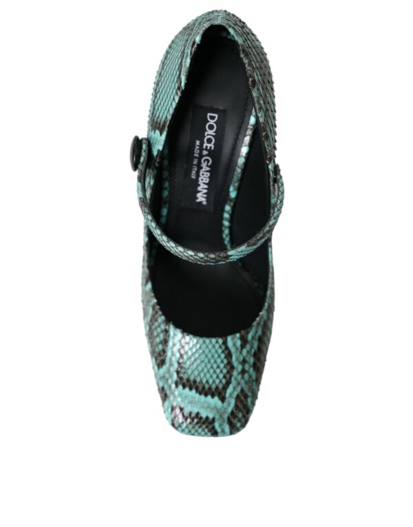 ⁦Dolce & Gabbana Aqua Python Leather Mary Jane Pumps Shoes⁩ – תמונה ⁦8⁩