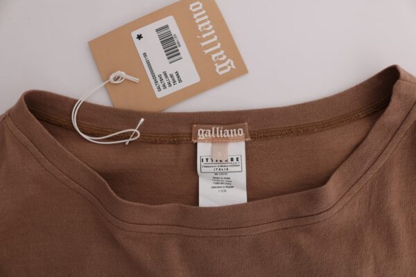 ⁦John Galliano Chic Brown Crewneck Cotton Sweater⁩ – תמונה ⁦5⁩