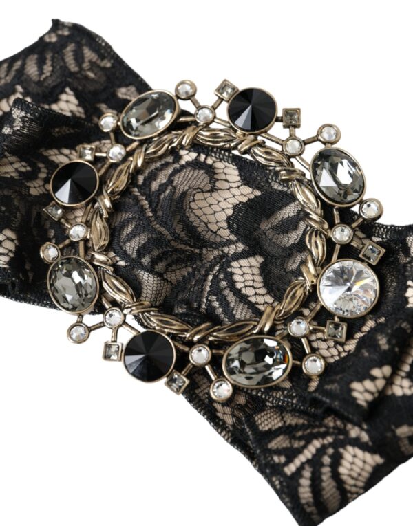 ⁦Dolce & Gabbana Black Lace Crystal Handmade Brooch Hair Pin⁩ – תמונה ⁦2⁩