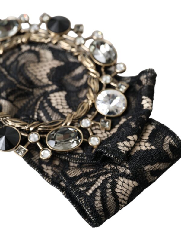 ⁦Dolce & Gabbana Black Lace Crystal Handmade Brooch Hair Pin⁩ – תמונה ⁦4⁩