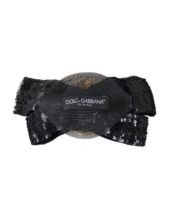 ⁦Dolce & Gabbana Black Sequin Pearl Handmade Brooch Hair Pin⁩ – תמונה ⁦3⁩