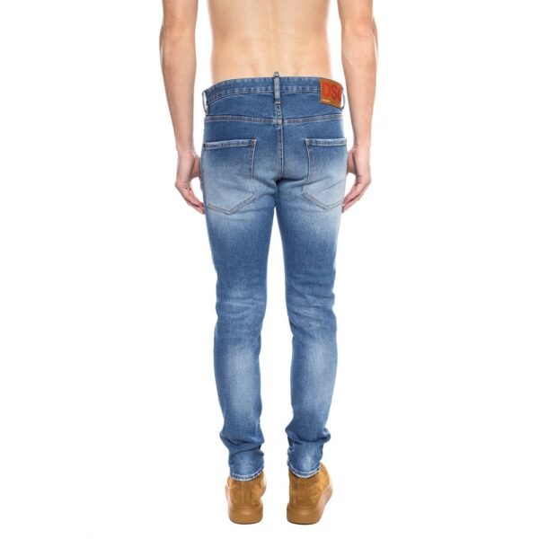 ⁦Dsquared² Blue Cotton Men's Distressed Jean⁩ – תמונה ⁦2⁩