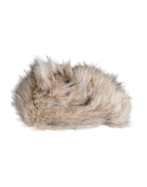 ⁦Dolce & Gabbana Beige Acrylic Fur Women Bucket Hat⁩ – תמונה ⁦4⁩
