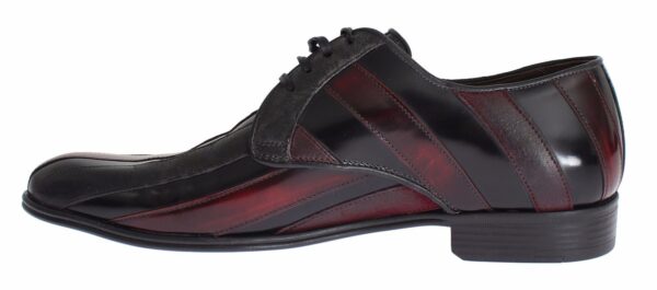 ⁦Dolce & Gabbana Elegant Black Bordeaux Striped Leather Dress Shoes⁩ – תמונה ⁦7⁩