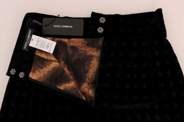 ⁦Dolce & Gabbana Baroque Embroidered Velvet Pencil Skirt⁩ – תמונה ⁦4⁩
