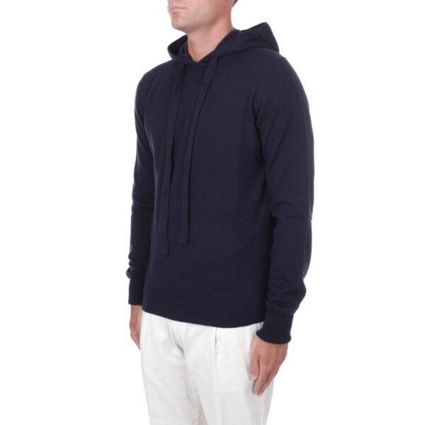 ⁦Alpha Studio Blue Wool Men's Hoodie⁩ – תמונה ⁦3⁩
