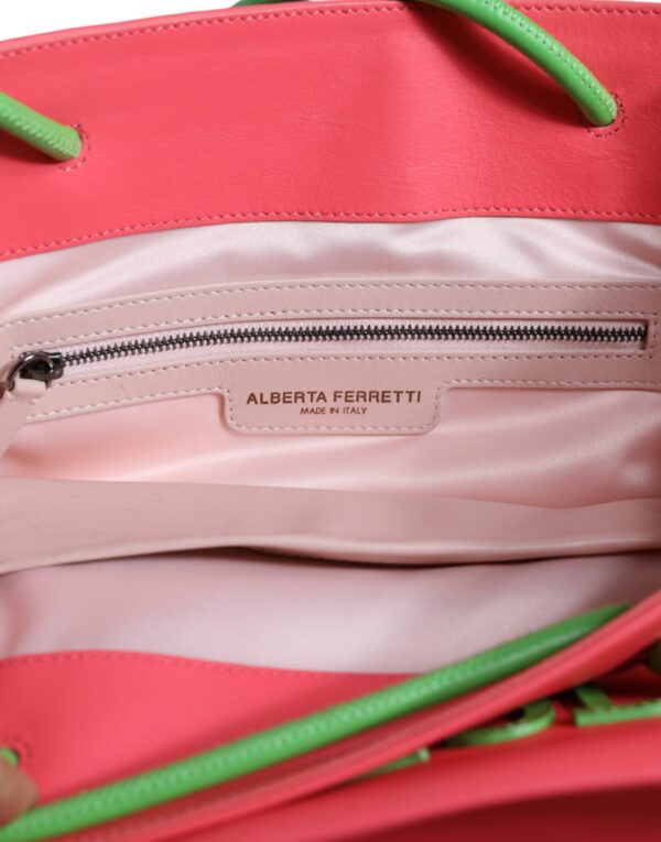 ⁦Alberta Ferretti Pink Leather Weekend Wednesday Shopping Tote Bag⁩ – תמונה ⁦5⁩