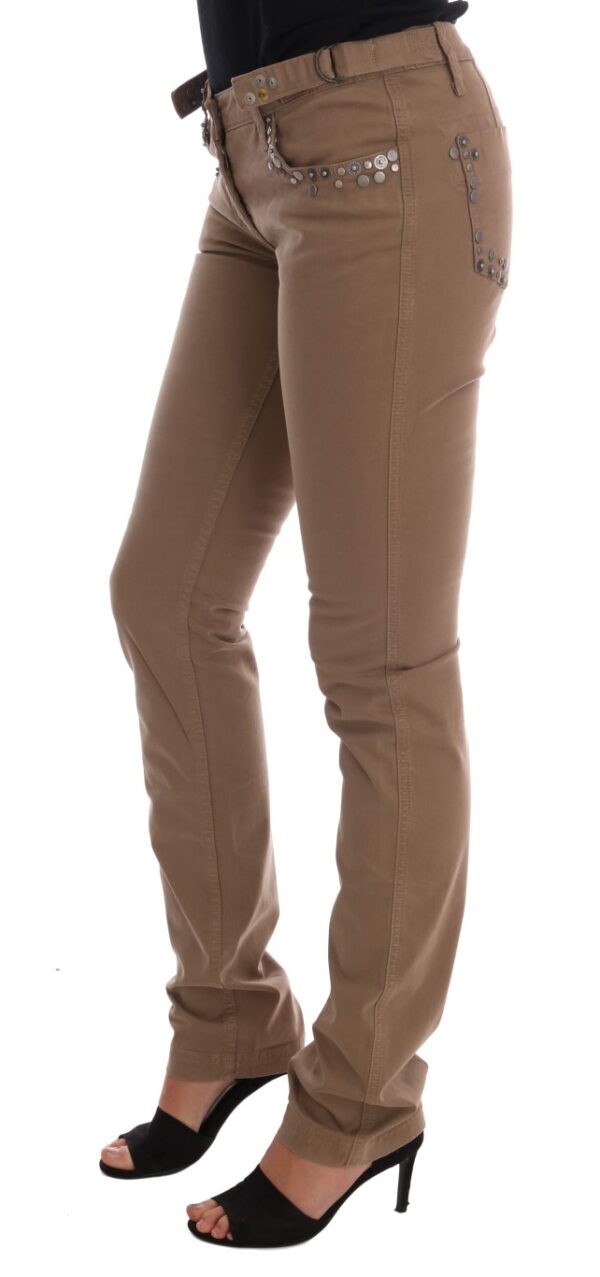 ⁦Costume National Beige Super Slim Fit Designer Jeans⁩ – תמונה ⁦2⁩