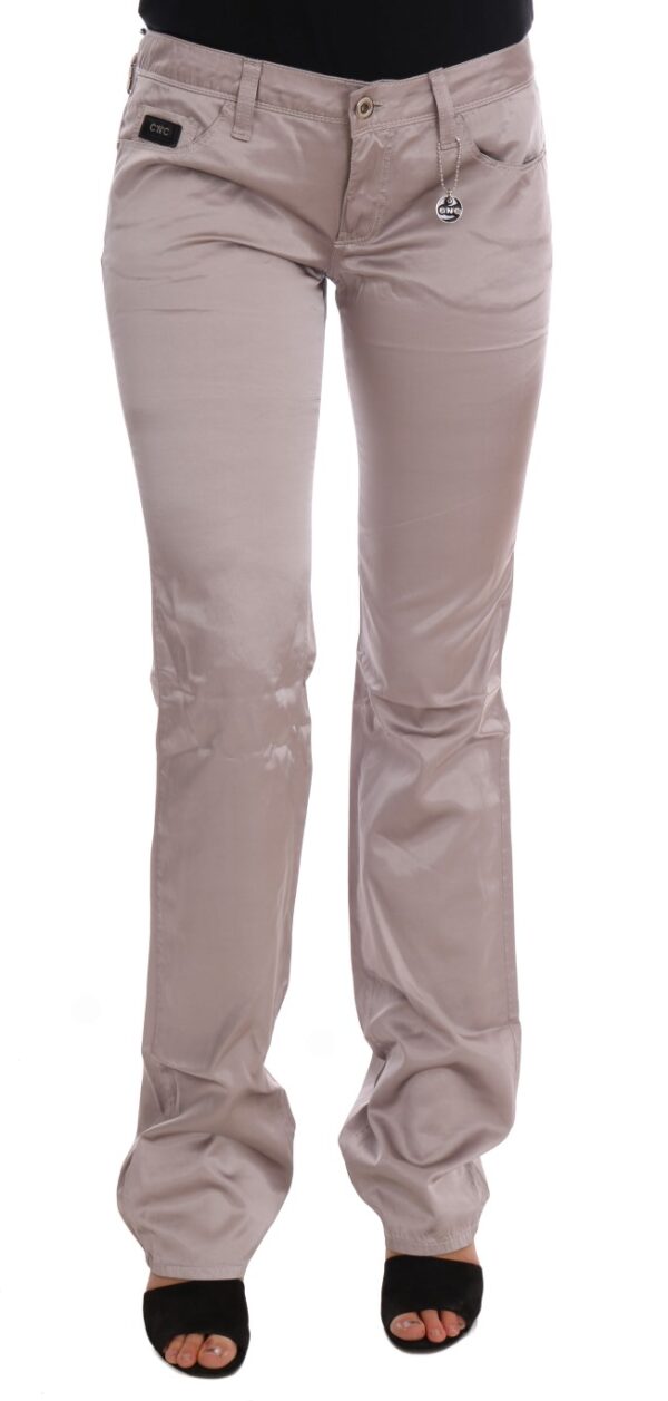 ⁦Costume National Chic Beige Slim Fit Designer Jeans⁩ – תמונה ⁦2⁩