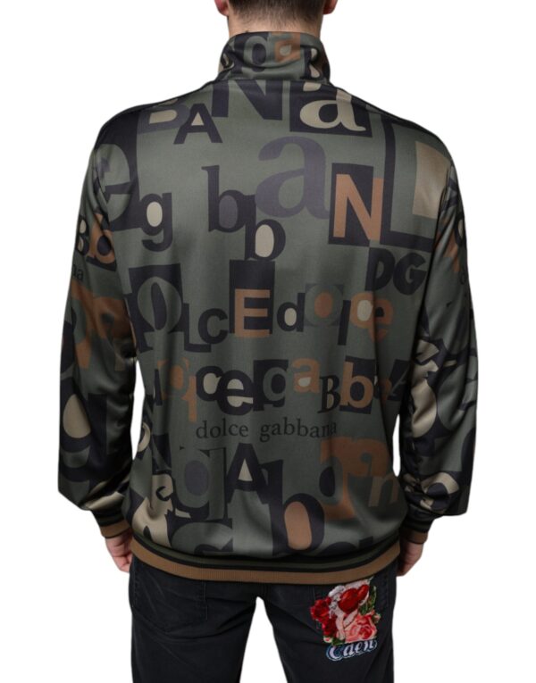 ⁦Dolce & Gabbana Army Green Logo Full Zip Polyester Sweater⁩ – תמונה ⁦4⁩