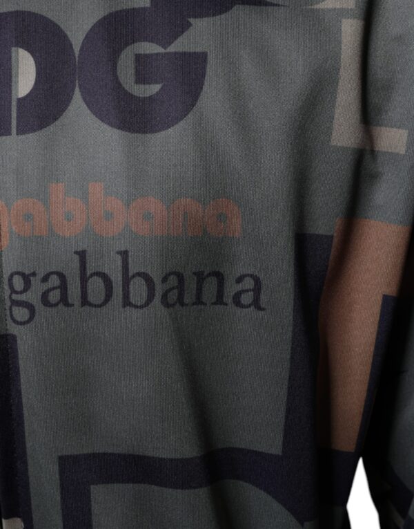 ⁦Dolce & Gabbana Army Green Logo Full Zip Polyester Sweater⁩ – תמונה ⁦7⁩
