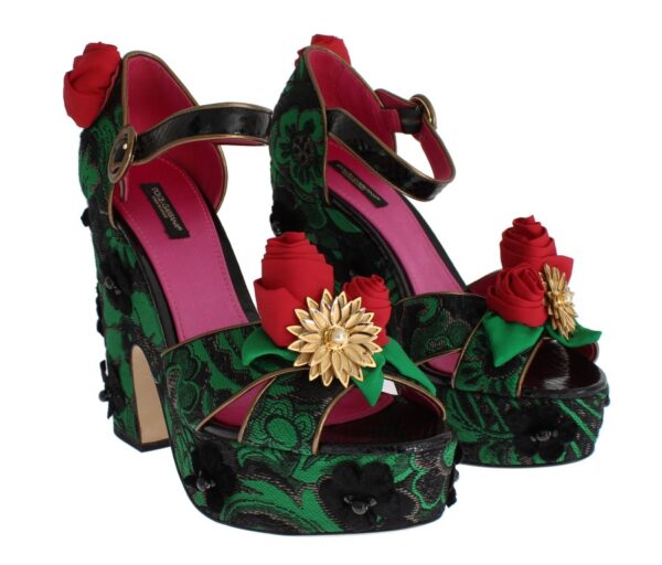 ⁦Dolce & Gabbana Enchanted Sicily Crystal Brocade Wedges⁩ – תמונה ⁦2⁩