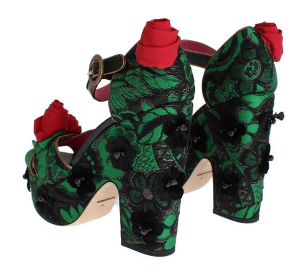 ⁦Dolce & Gabbana Enchanted Sicily Crystal Brocade Wedges⁩ – תמונה ⁦3⁩
