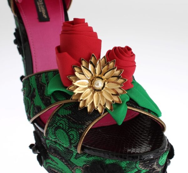 ⁦Dolce & Gabbana Enchanted Sicily Crystal Brocade Wedges⁩ – תמונה ⁦5⁩
