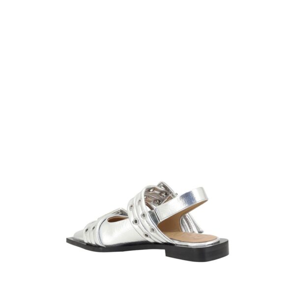 ⁦Ganni Buckle Metallic Ballerinas⁩ – תמונה ⁦3⁩