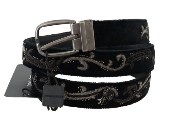 ⁦Dolce & Gabbana Elegant Black Cotton-Leather Men's Belt⁩ – תמונה ⁦2⁩