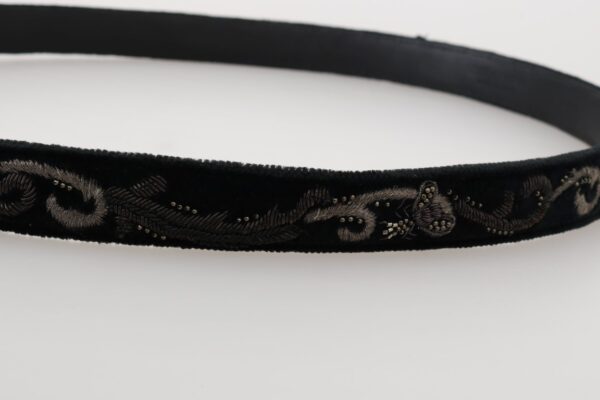 ⁦Dolce & Gabbana Elegant Black Cotton-Leather Men's Belt⁩ – תמונה ⁦4⁩