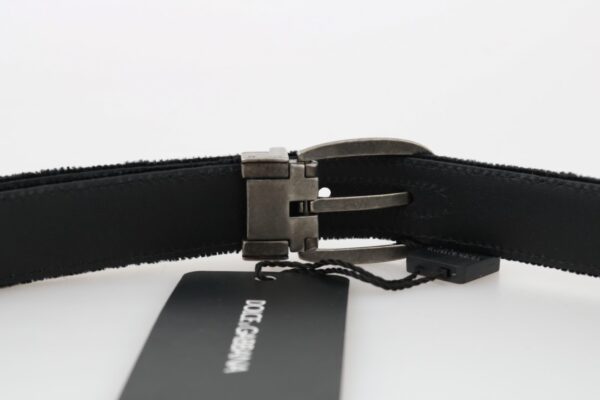 ⁦Dolce & Gabbana Elegant Black Cotton-Leather Men's Belt⁩ – תמונה ⁦7⁩