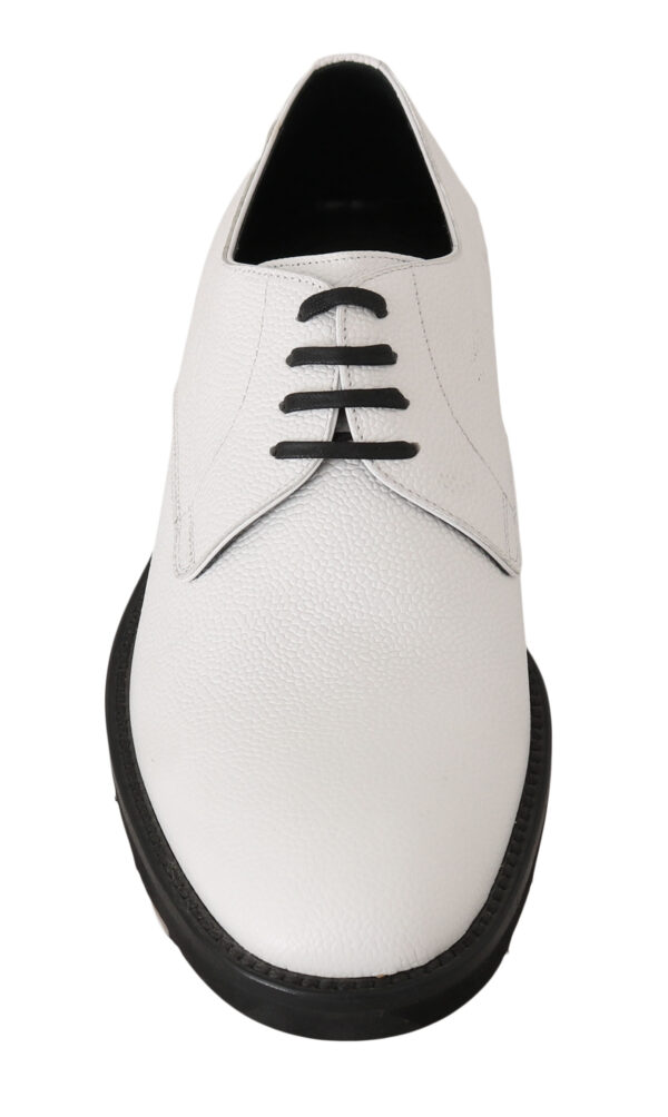 ⁦Dolce & Gabbana Elegant White Formal Leather Shoes⁩ – תמונה ⁦2⁩