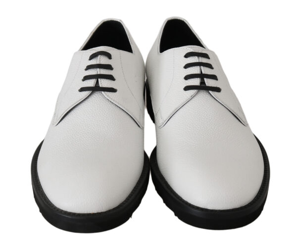 ⁦Dolce & Gabbana Elegant White Formal Leather Shoes⁩ – תמונה ⁦3⁩
