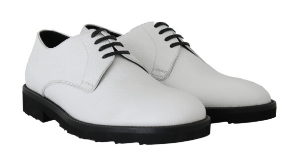 ⁦Dolce & Gabbana Elegant White Formal Leather Shoes⁩ – תמונה ⁦4⁩