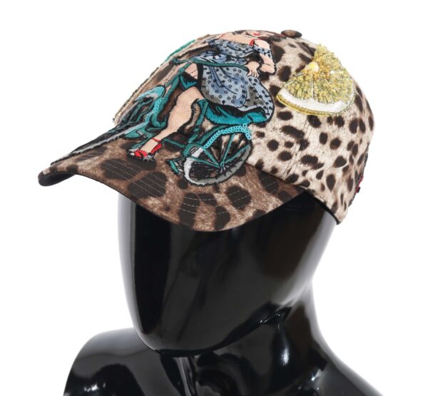 ⁦Dolce & Gabbana Elegant Sequined Leopard Baseball Cap⁩ – תמונה ⁦2⁩