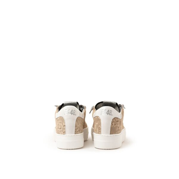 ⁦P448 Beige Leather Sneaker⁩ – תמונה ⁦3⁩